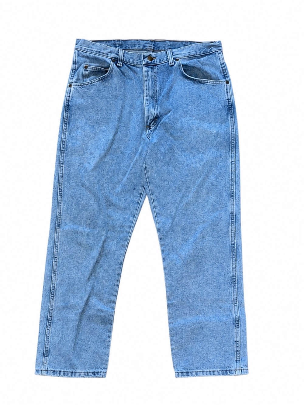 Wrangler Rugged Wear Men’s 36x30 Straight Leg 100% Cotton Blue Jeans